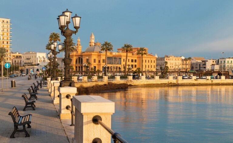 Bari - The promenade with theater in the morning light.