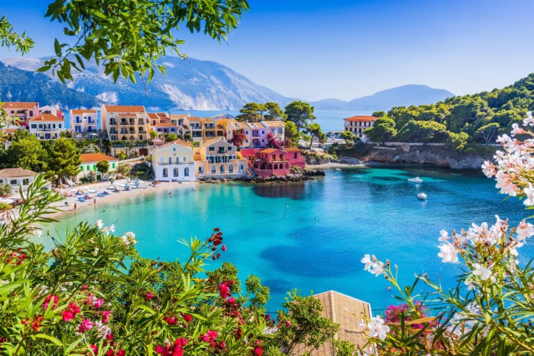 Kefalonia, Greece. Colorful village of Assos in Kefalonia.